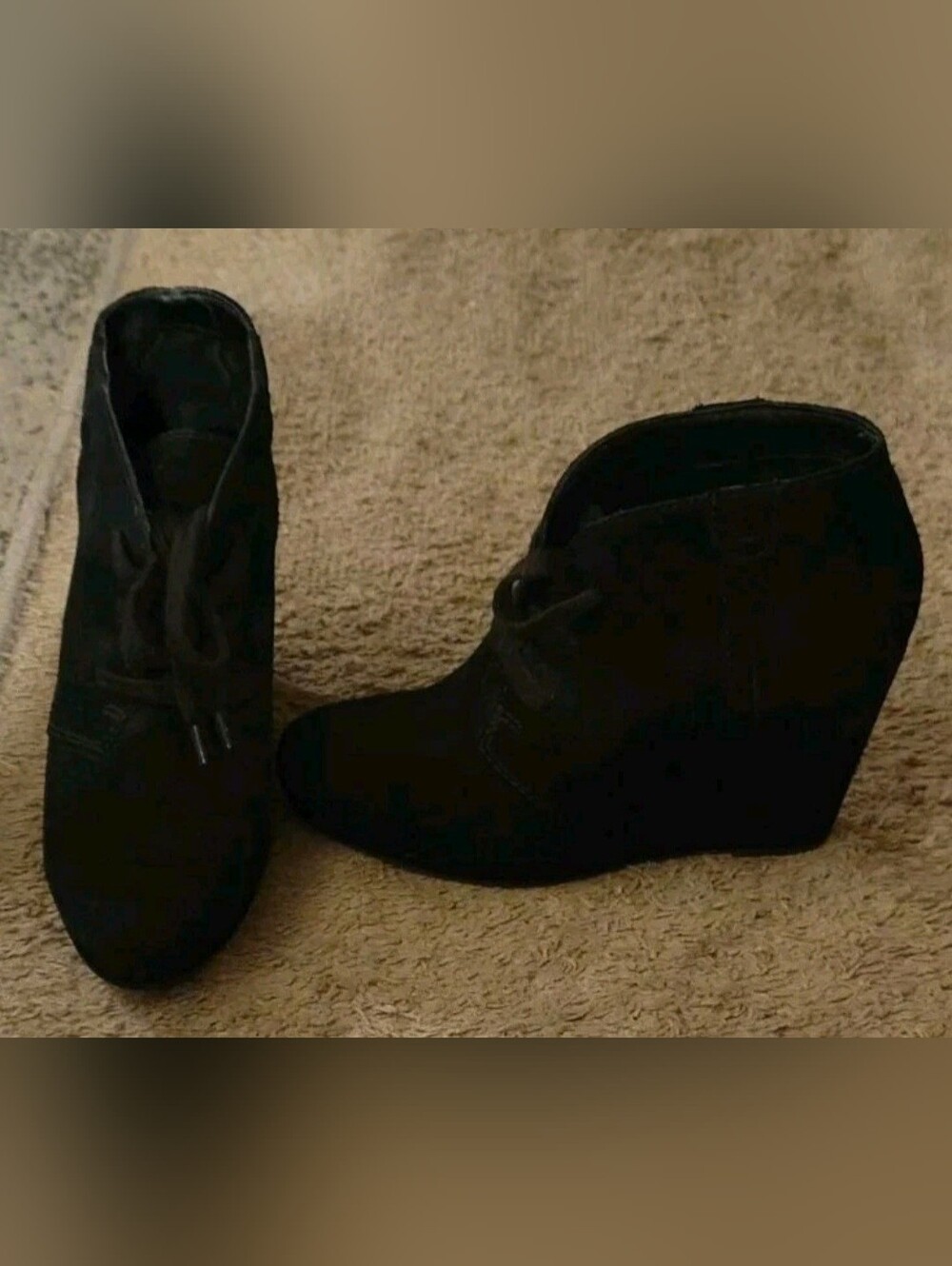Dolce Vita Women’s Black Wedge Lace Up Booties Size 9